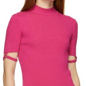 BNWT AW21 JACQUEMUS LA MAILLE TORRE RIBBED TOP PINK 40